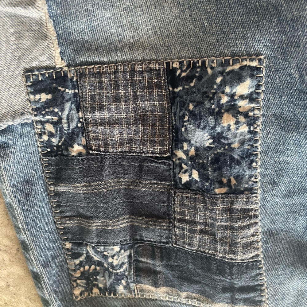 Ralph Lauren women’s size 16 Blue Patchwork Jeans - Casual Distressed Style - Picture 5 of 7